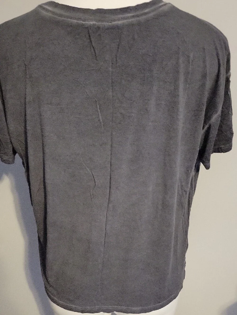 Distress Look Womens Crop TEE...Size Large